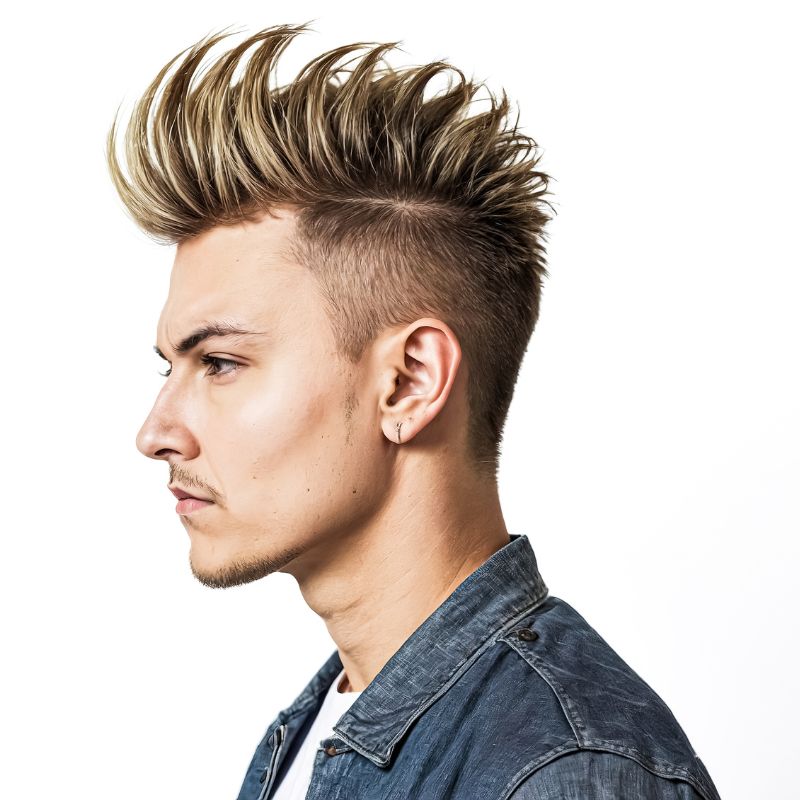 Fade With Spiky Top Hair Style