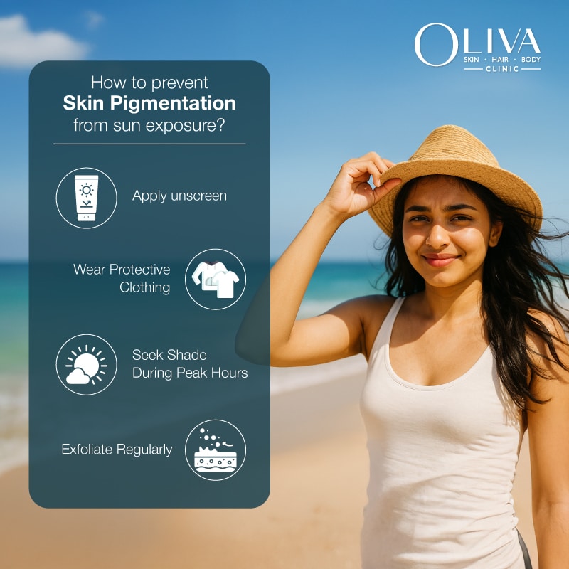 skin pigmentation due to sun exposure