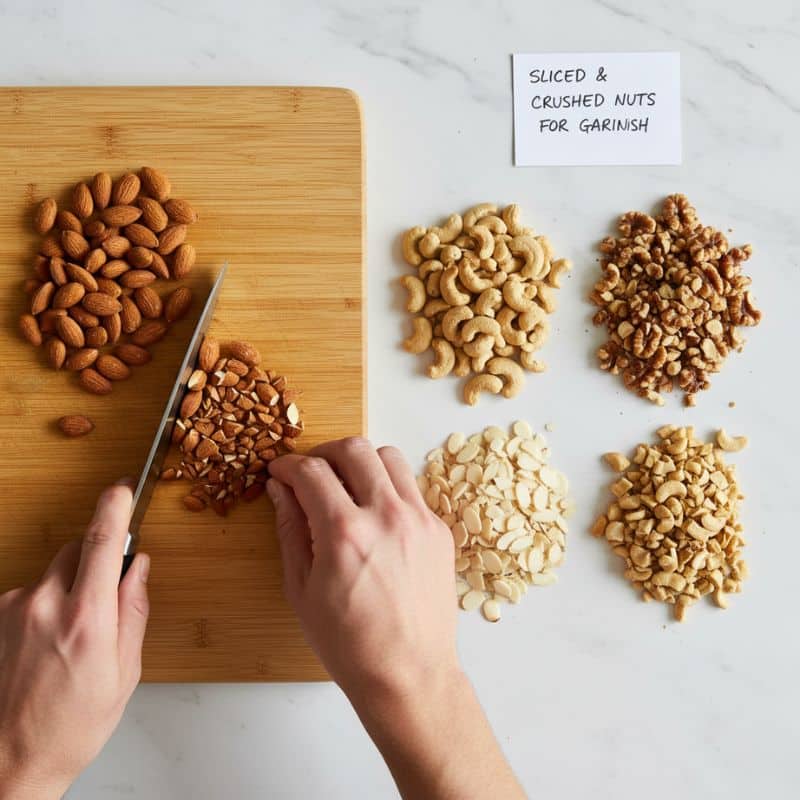 Slice or crush the almonds